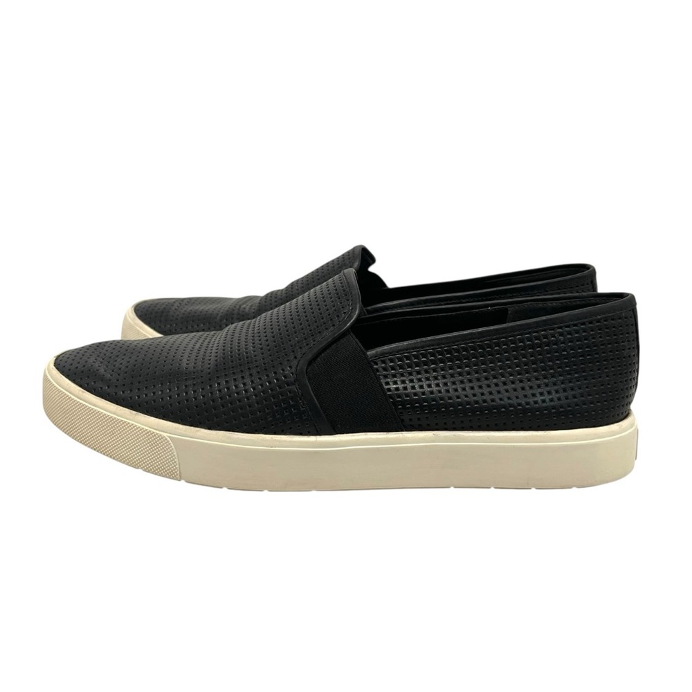Vince Blair 5 Black Nubuck Leather Perforated Slip On Casual Sneaker Women’s 8 - Picture 2 of 15